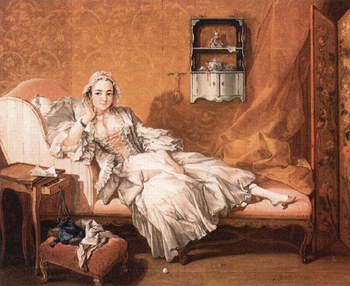 Francois Boucher Portrait of the artist's wife Marie-Jeanne Buseau France oil painting art